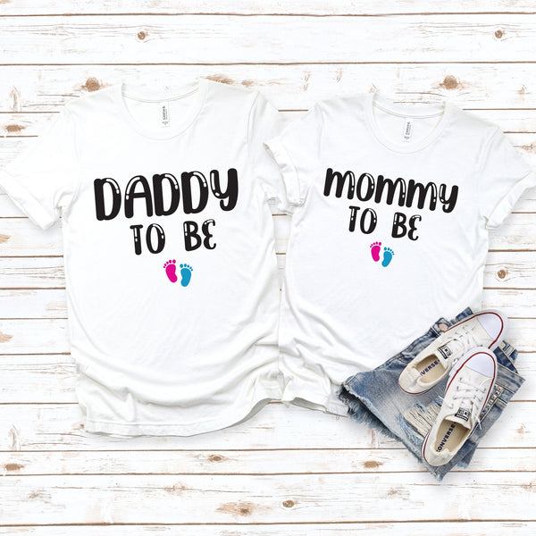 Mommy and Daddy To Be Matching Parents Shirts for Announcement