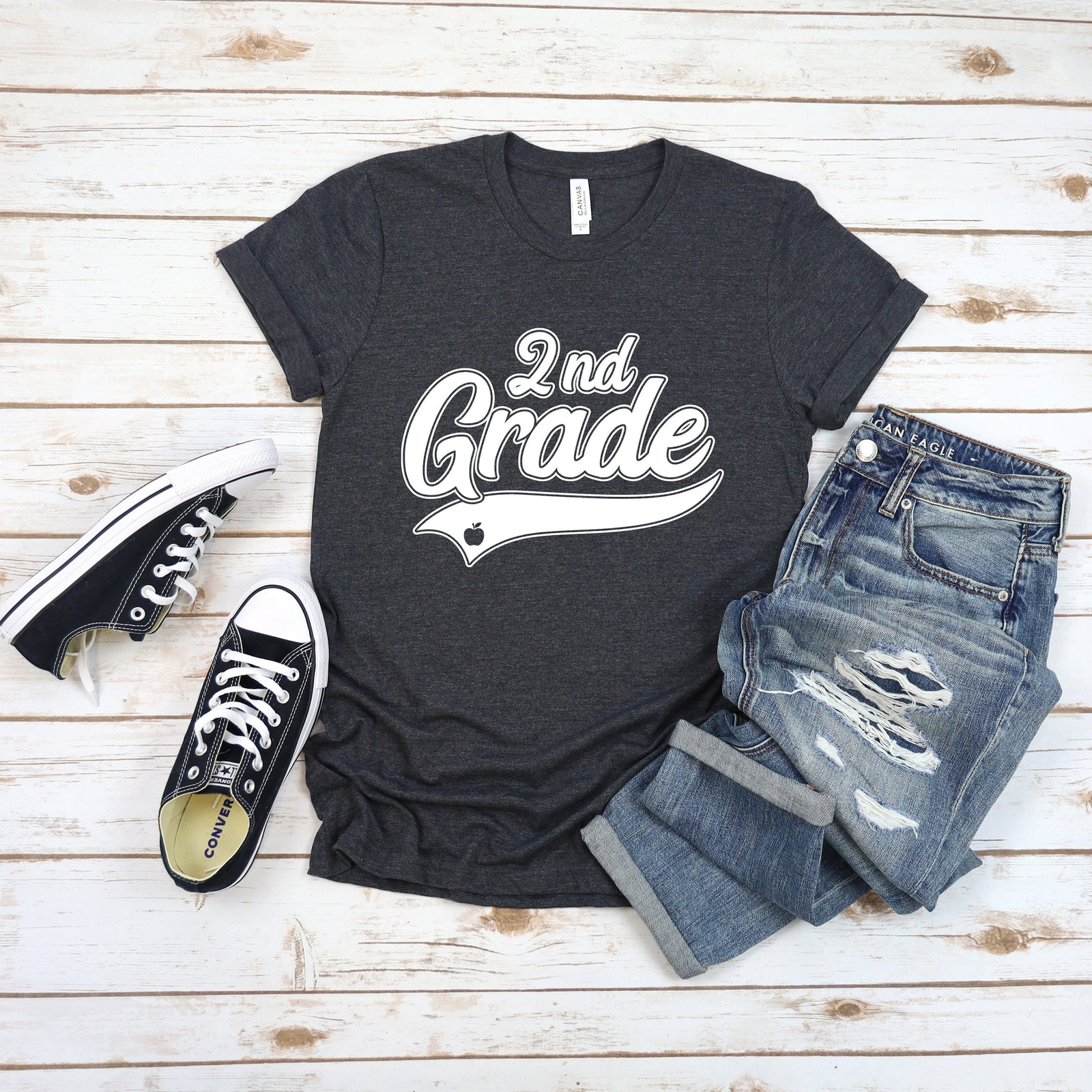 Grade Level Teacher Adult T Shirts - Back to School - First Grade - Second Grade - Third Grade - Fourth Grade - Fifth Grade