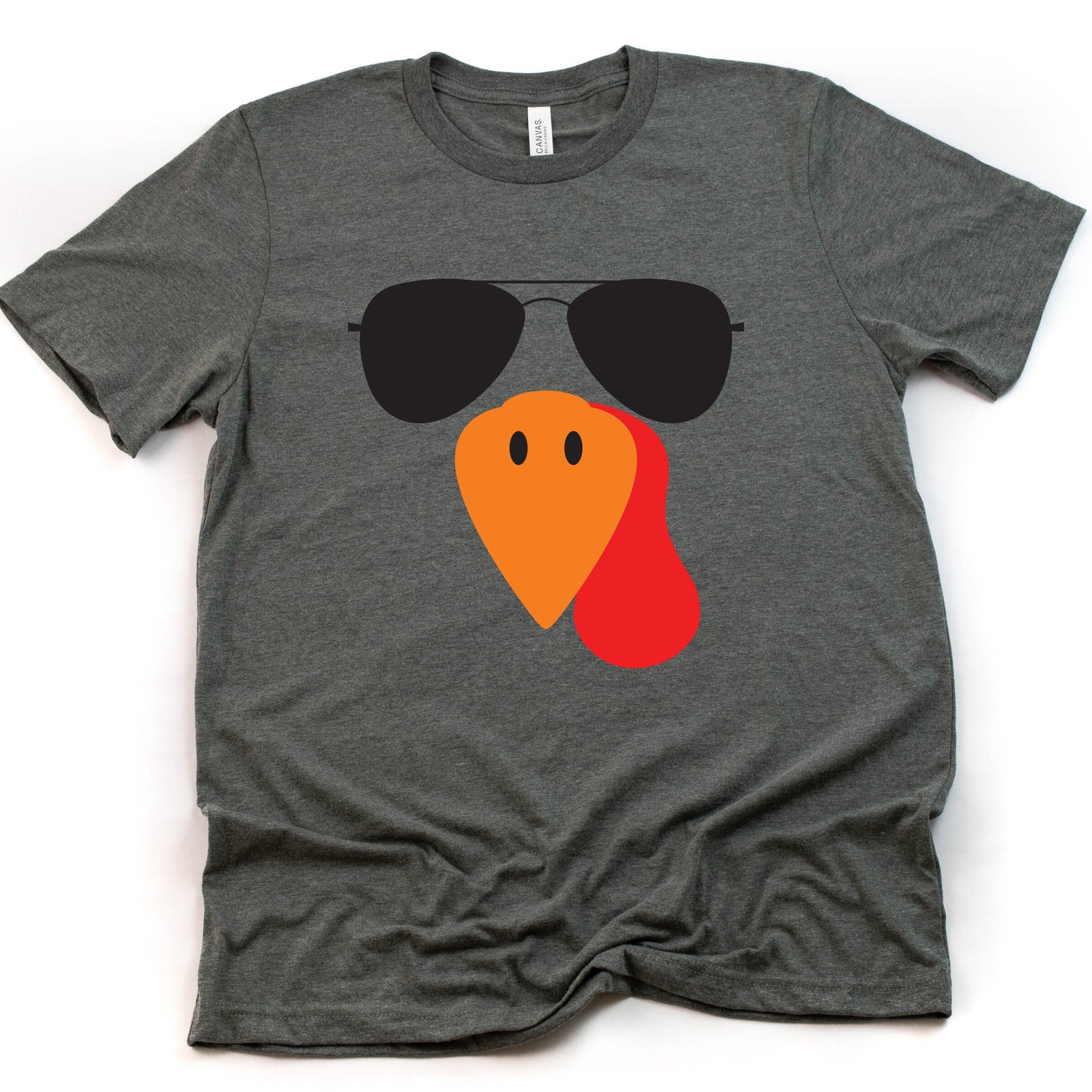 Cool Turkey Adult T Shirt - Happy Thanksgiving - Sunglasses - Gobble Gobble - Family Matching