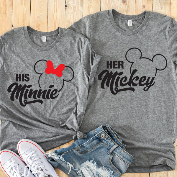 His Minnie & Her Mickey Shirts for Cute Couples