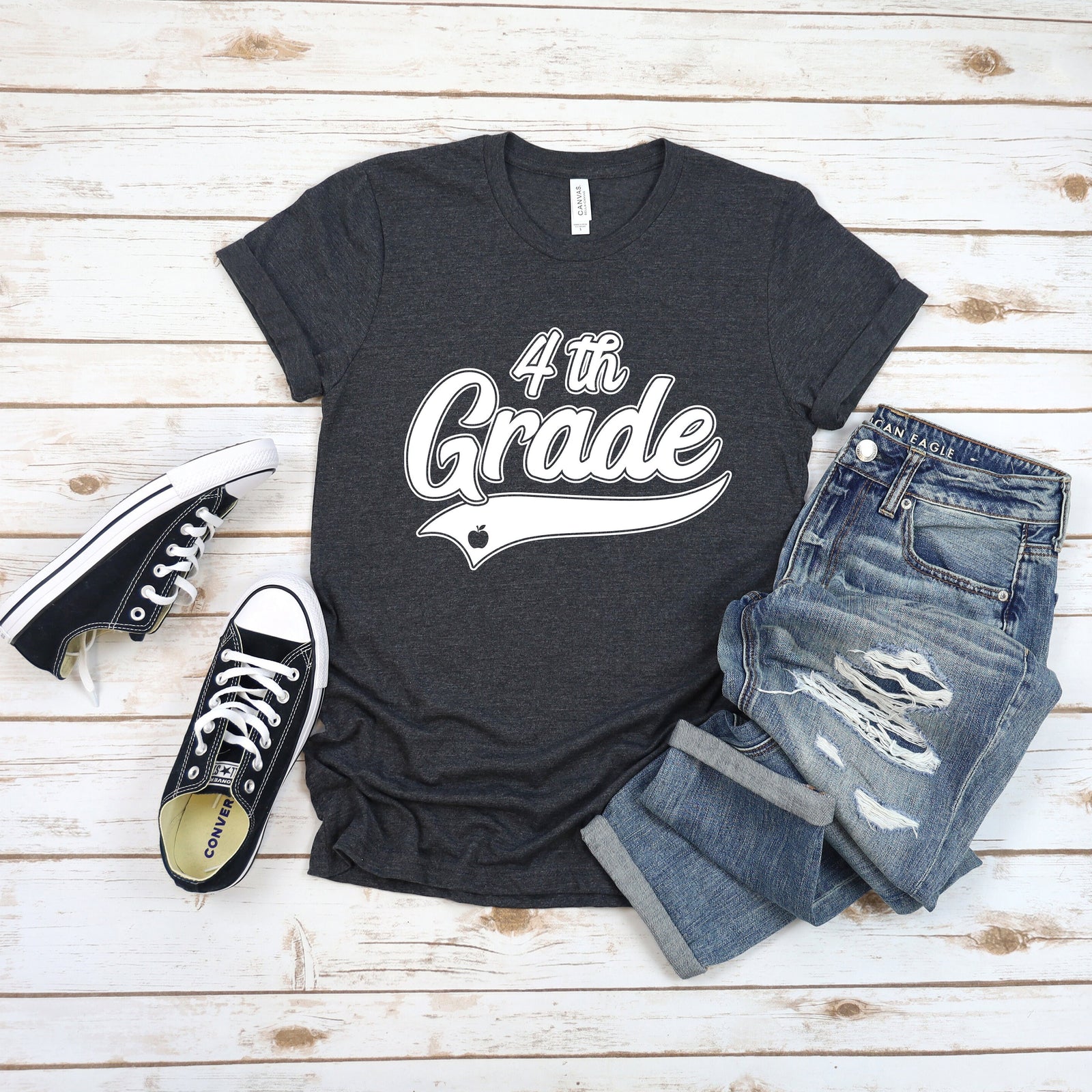 Grade Level Teacher Adult T Shirts - Back to School - First Grade - Second Grade - Third Grade - Fourth Grade - Fifth Grade