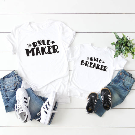 Rule Maker and Rule Breaker T Shirt Set for Families