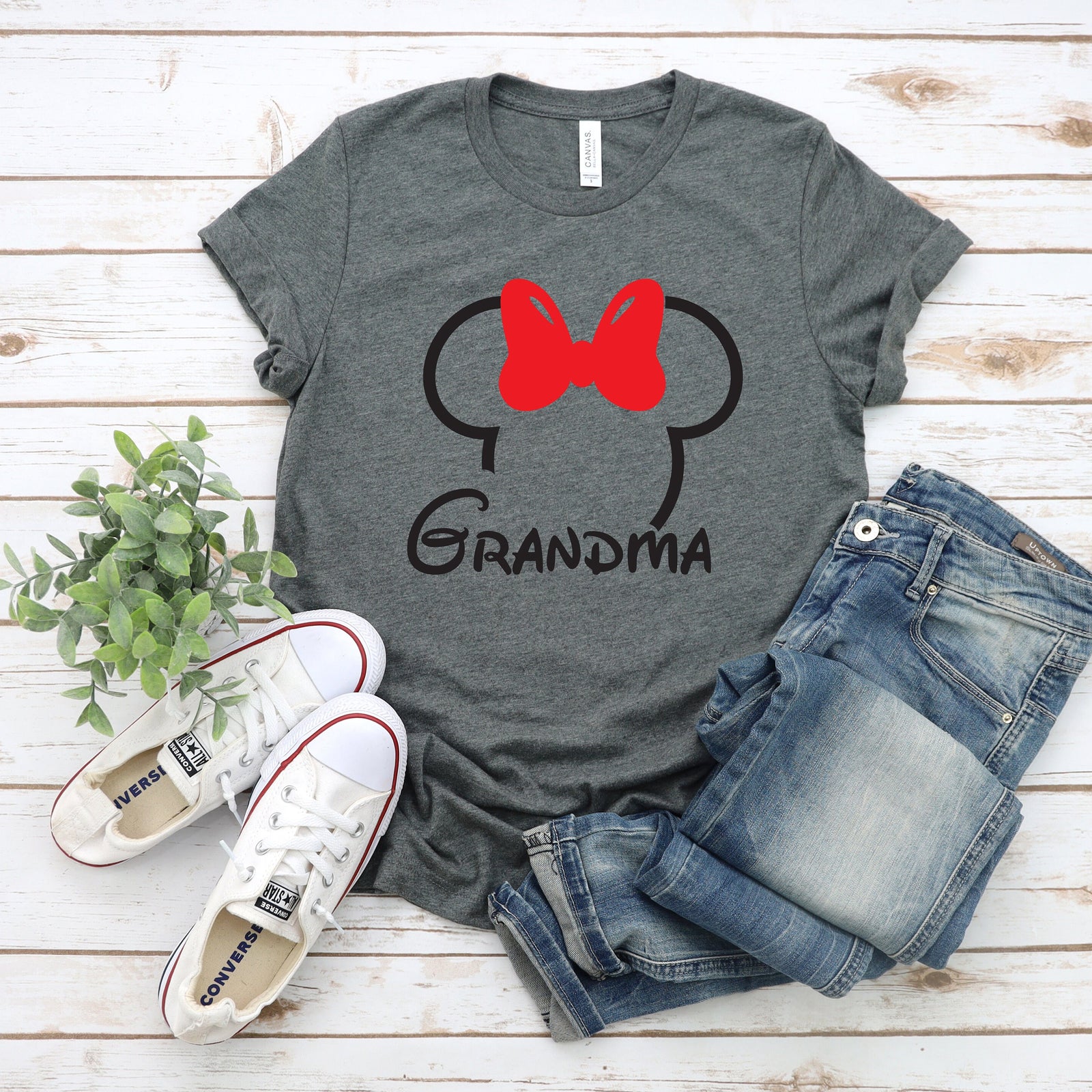 Grandma Minnie Mouse t shirt - Disney Trip Matching Shirts - Cute Minnie Shirt -Family Matching Disney Shirts - Custom Name