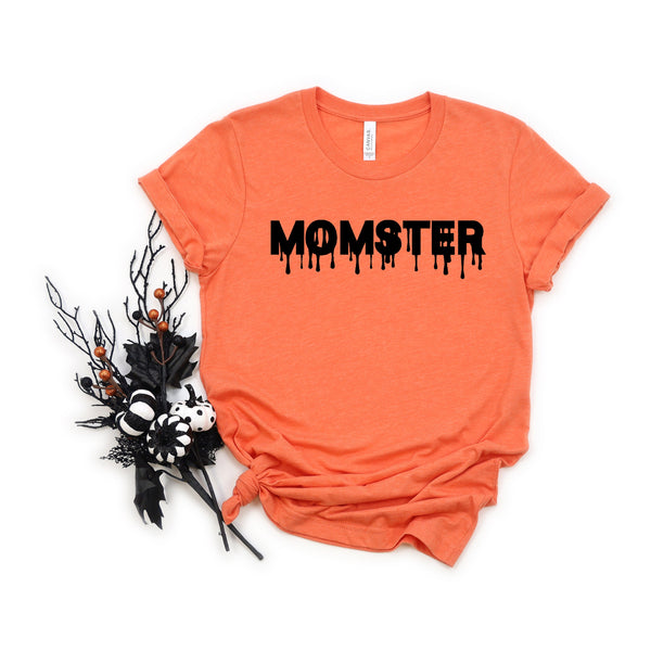 Momster Halloween Adult T Shirt with Funny Green Slime Design