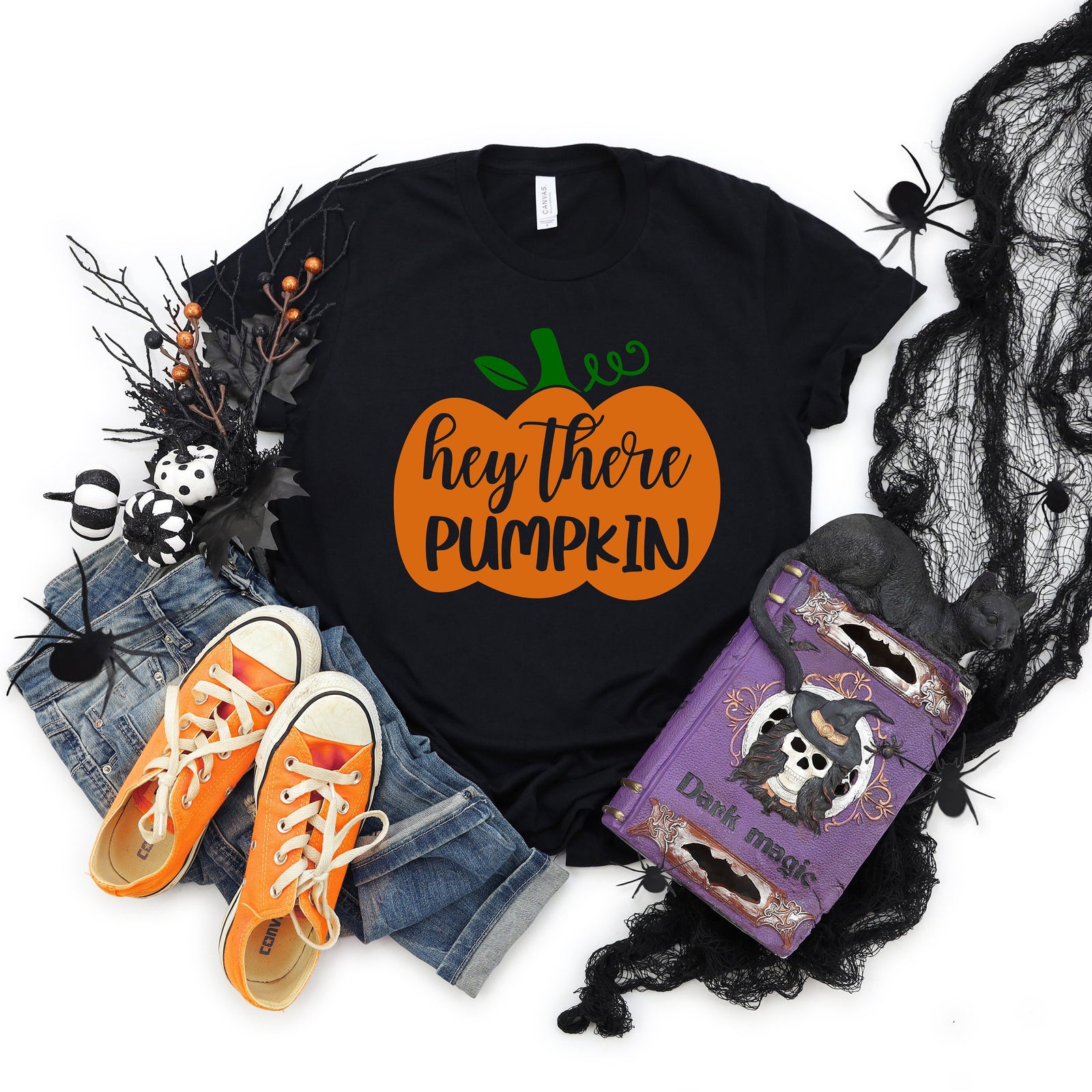 Hey There Pumpkin Love  Adult T Shirt - Halloween - Office - School -  - Fun Not So Scary