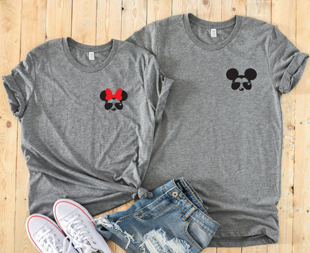 Aviator Mickey and Minnie Mouse Custom Matching Shirts for Couples