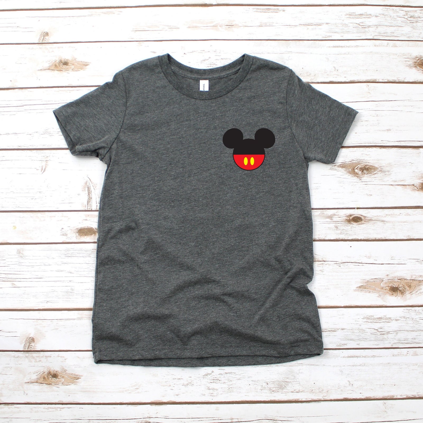 Custom Mickey Mouse Shirt - Infant Toddler Youth Mickey Shirt - Disney Kids Shirts - Pocket Size Logo
