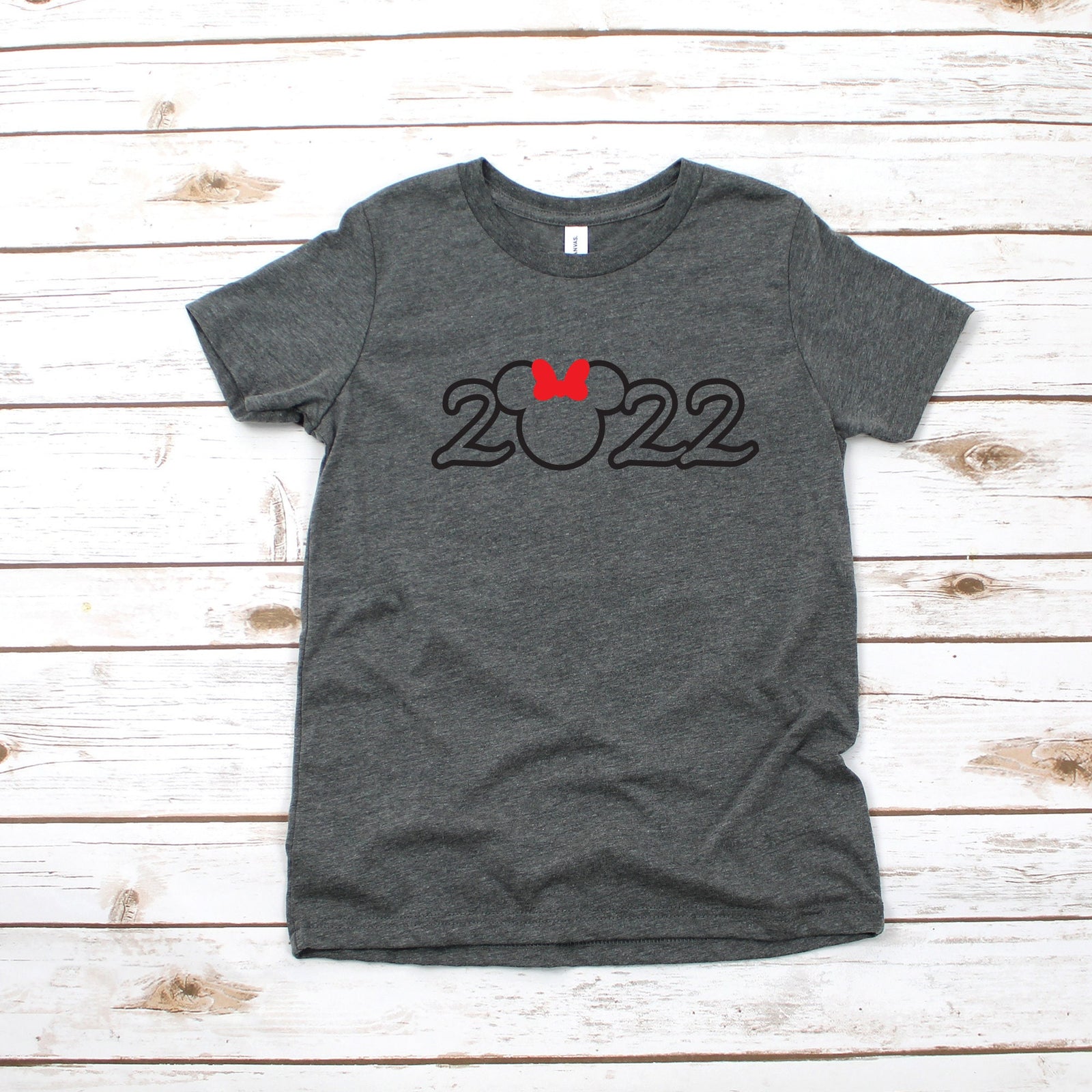 Custom 2022 Minnie Mouse Youth T Shirt - Disney Kids T Shirts - Happy New Year Shirt