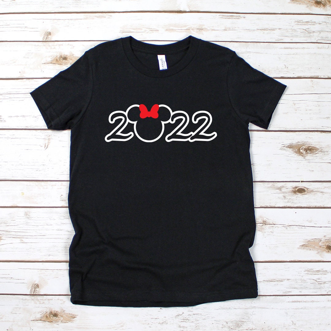 Custom 2022 Minnie Mouse Disney Youth kids T shirt - Personalized Disney Matching Shirt - 2022 New Year Family Shirts