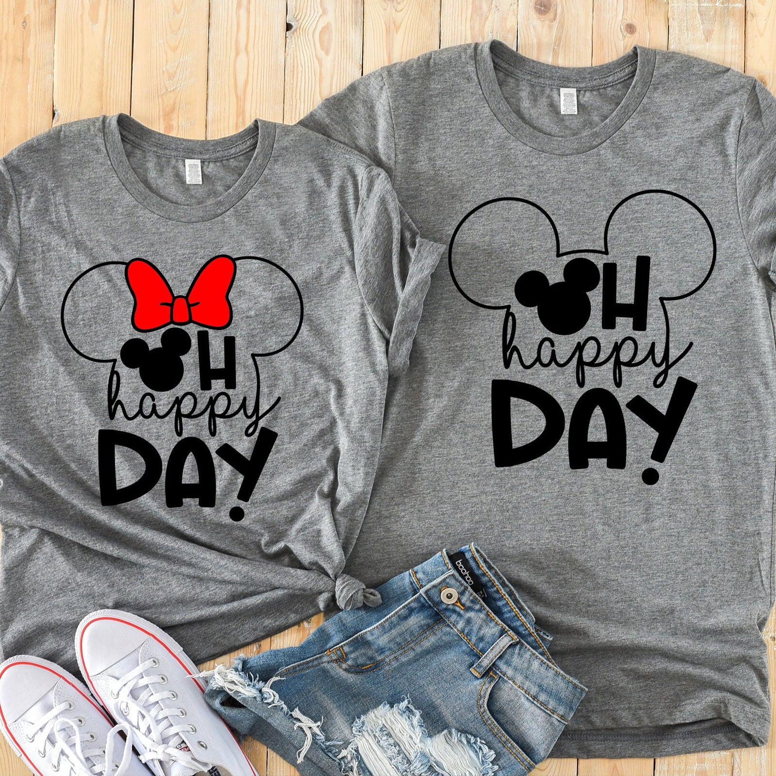 Oh Happy Day Minnie and Mickey Shirts - Disney Couples - Disney Matching Shirts