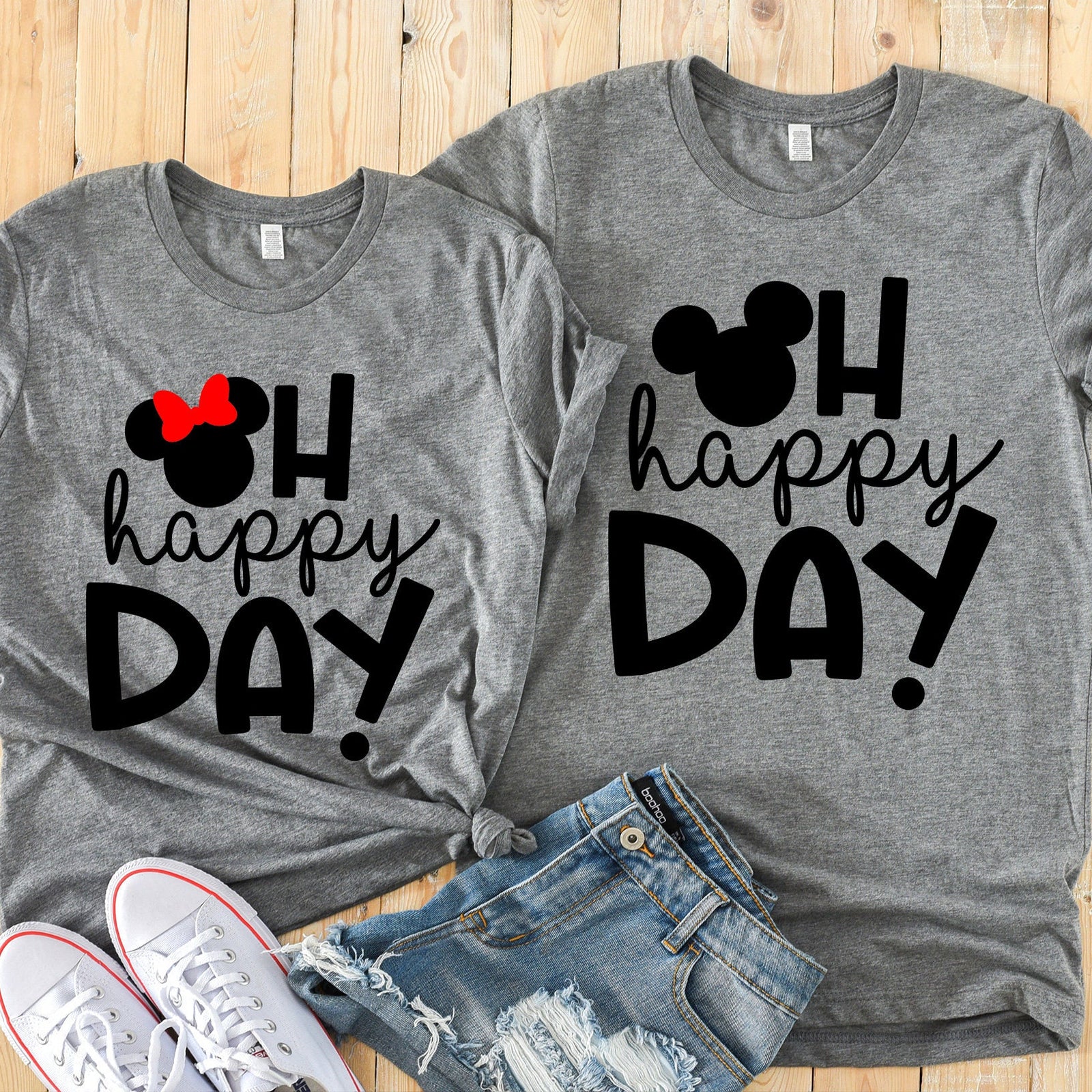Oh Happy Day Minnie and Mickey Shirts - Disney Couples - Disney Matching Shirts