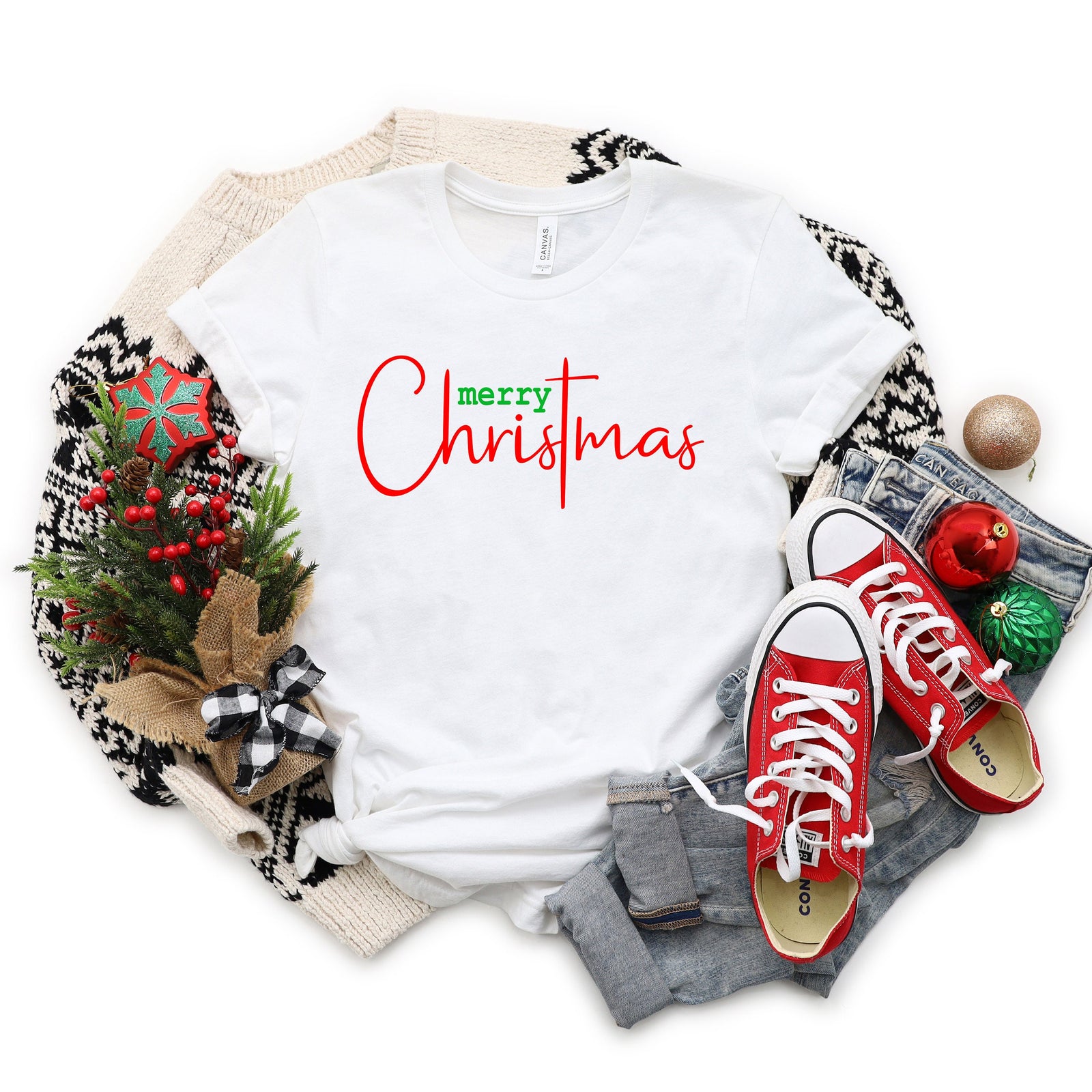 Merry Christmas - X-Mas T-Shirt - Cute Christmas Holiday - Christ - Cross