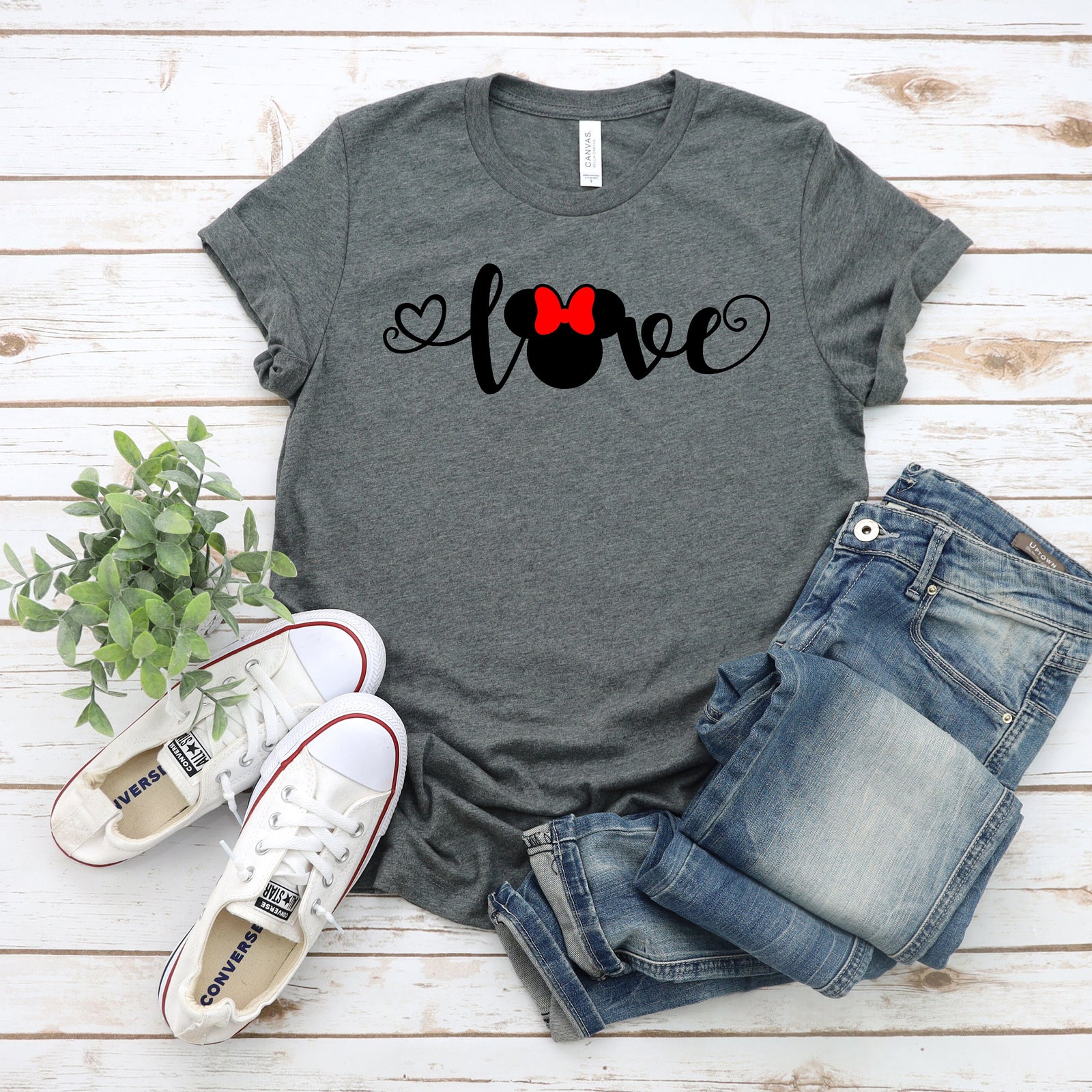 Minnie Mouse Love Adult Unisex T Shirt- Disney Matching Shirts  - Valentine's Day