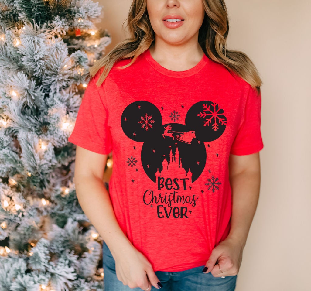 Best Christmas Ever Adult t shirt - Disney Trip Matching Shirts - Mickey Mouse T Shirt - Christmas Holiday - Magic Kingdom Castle