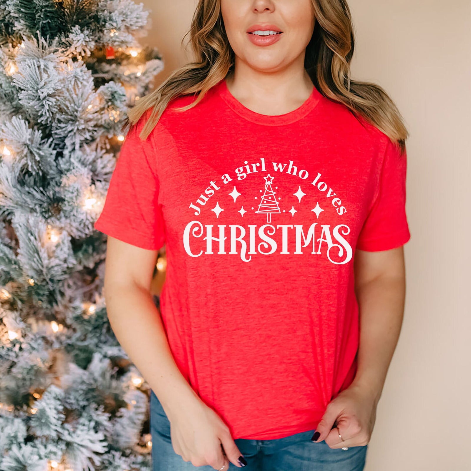 Just a Girl Who Love Christmas Shirt - X-Mas T Shirt  - Family Matching Christmas