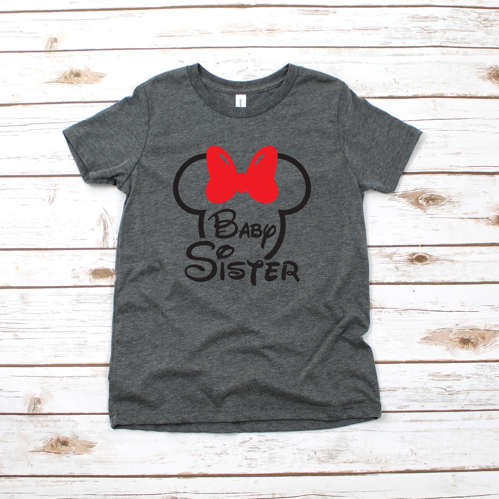 Baby Sister Mouse Minnie Kids T Shirt - Infant Toddler Youth Minnie Shirt - Disney Kids Shirts - Family Matching