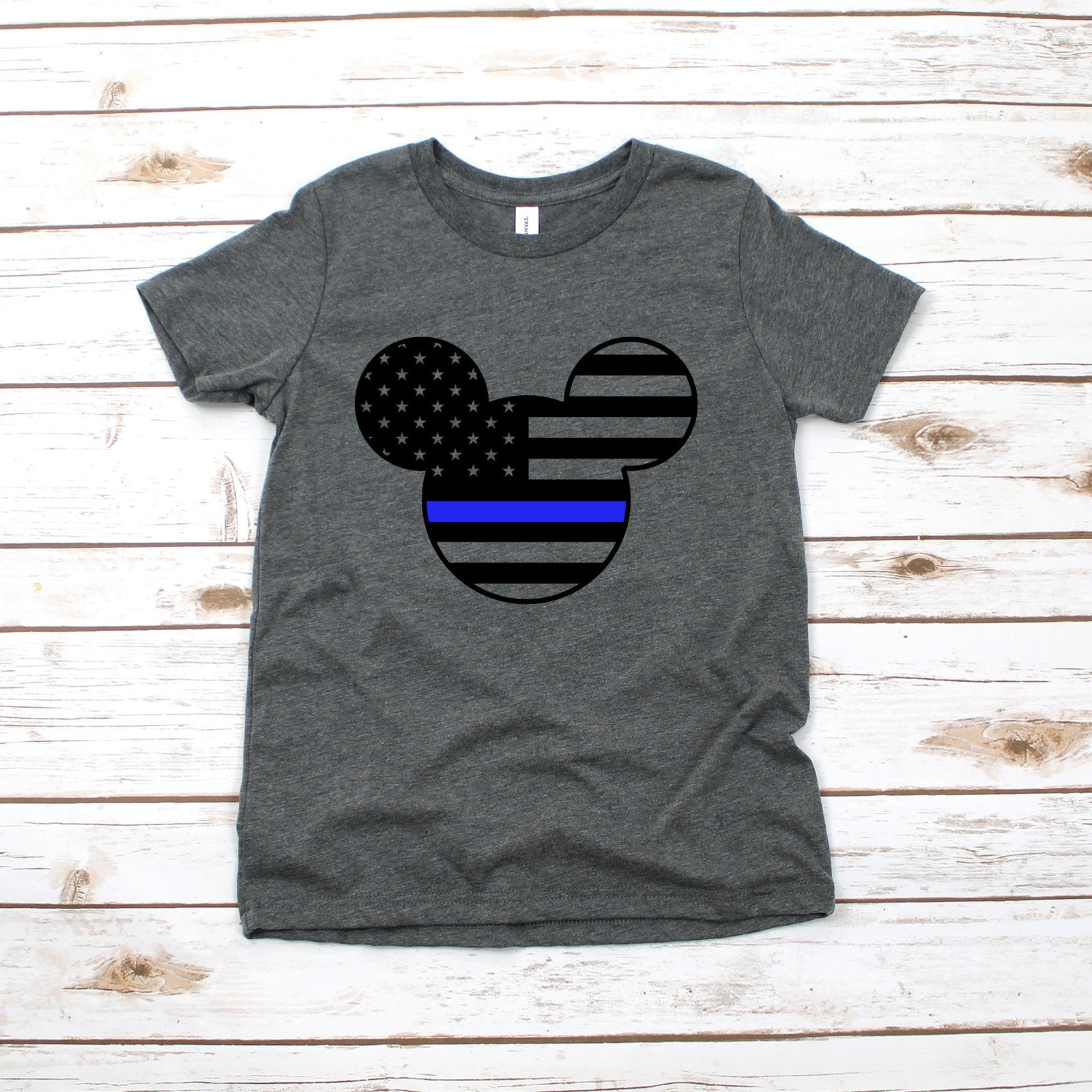 Mickey Mouse Police Stars and Stripes Kids T Shirt - Infant Toddler Youth Mickey Shirt - Disney Kids Shirts - Family Matching