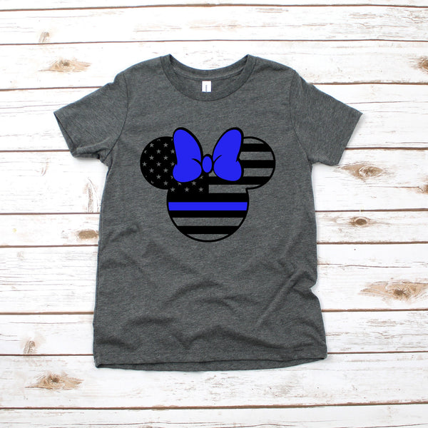 Minnie Mouse Police Stars and Stripes Kids T Shirt