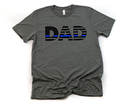 Police Officer Blue Line T-Shirt for Hero Dads