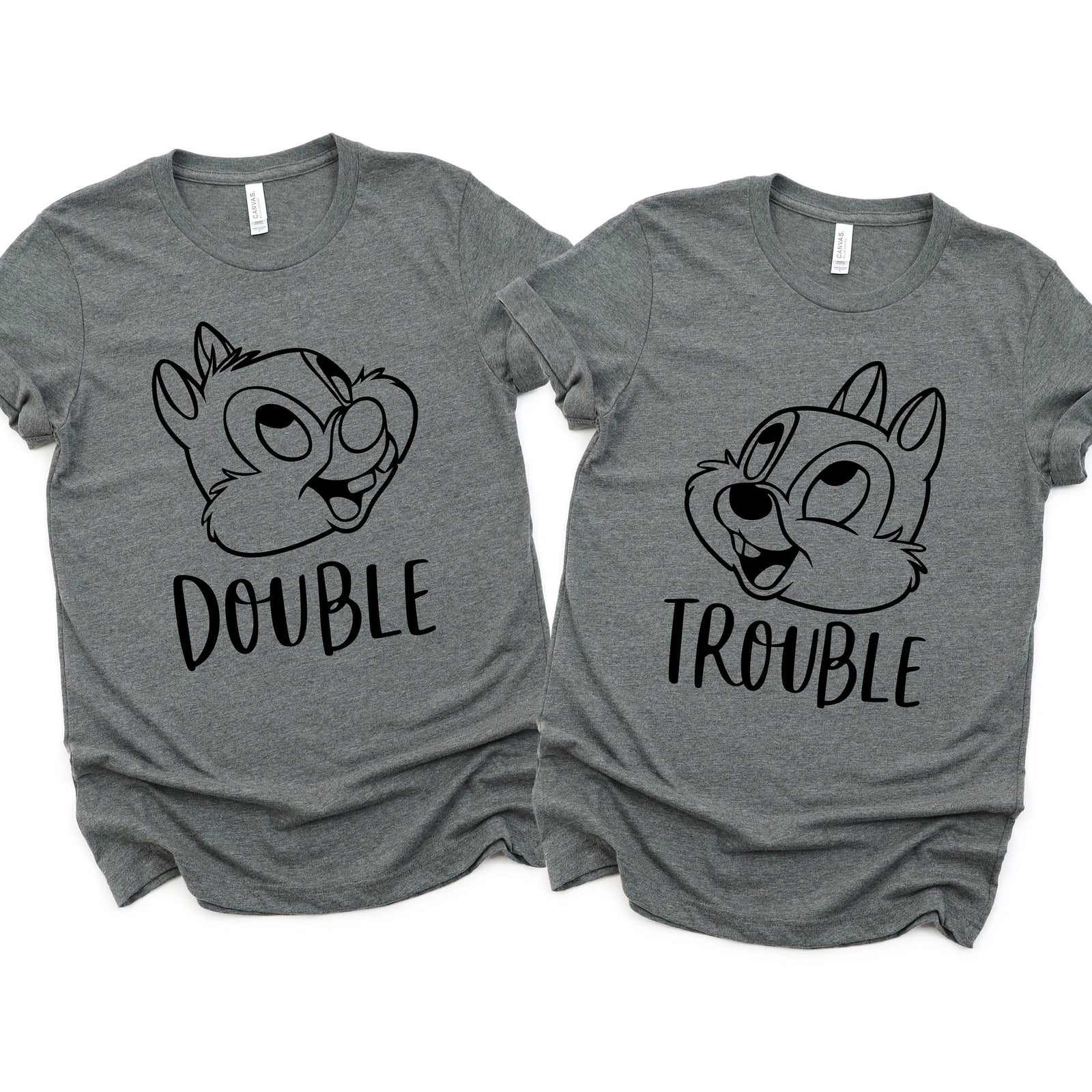 Double Trouble Adult Unisex Shirts - Disney Couples - Disney Matching Shirts - Chipmunks