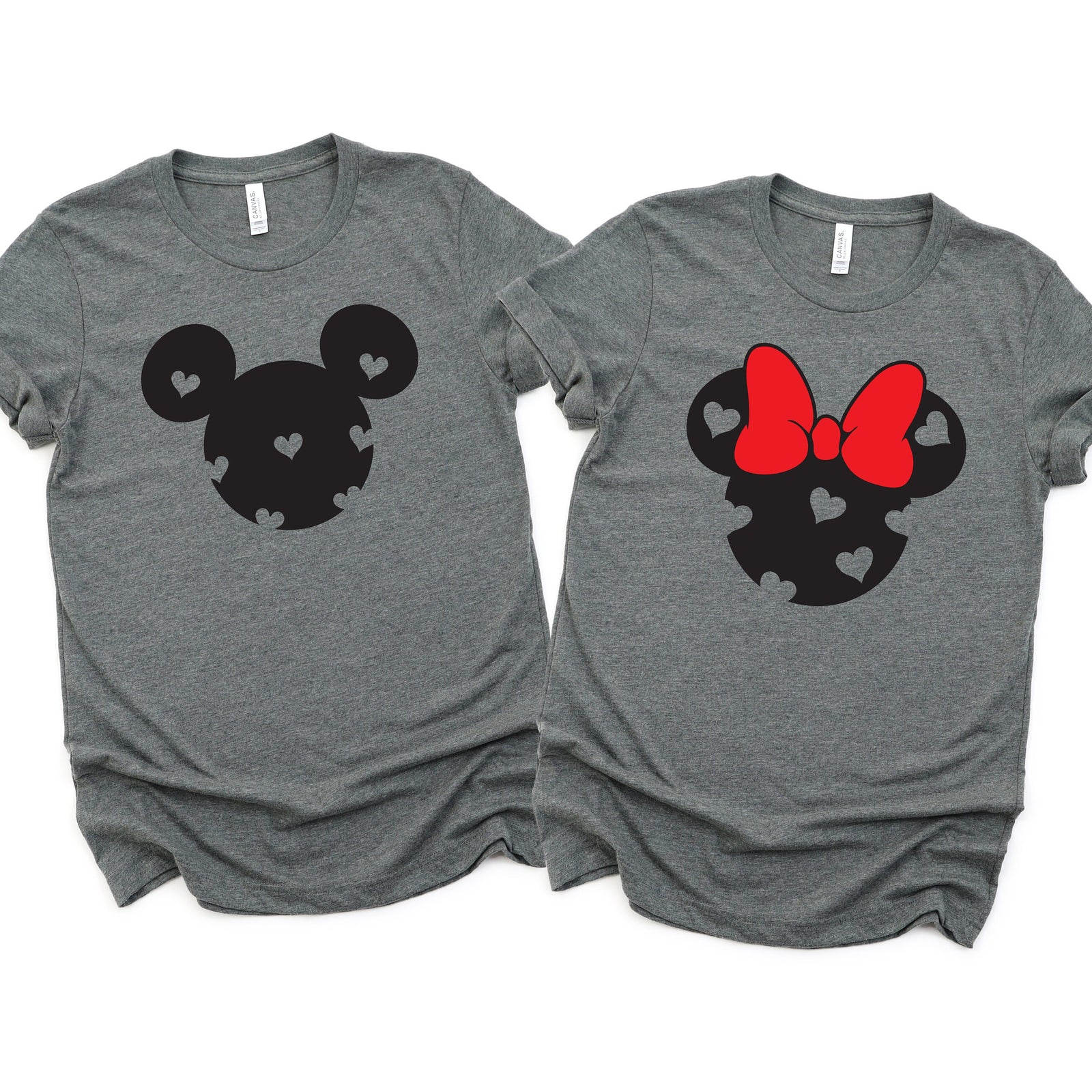 Minnie and Mickey Love Matching Shirts - Disney Couples - Valentines Day - Hearts - Anniversary - Honeymoon