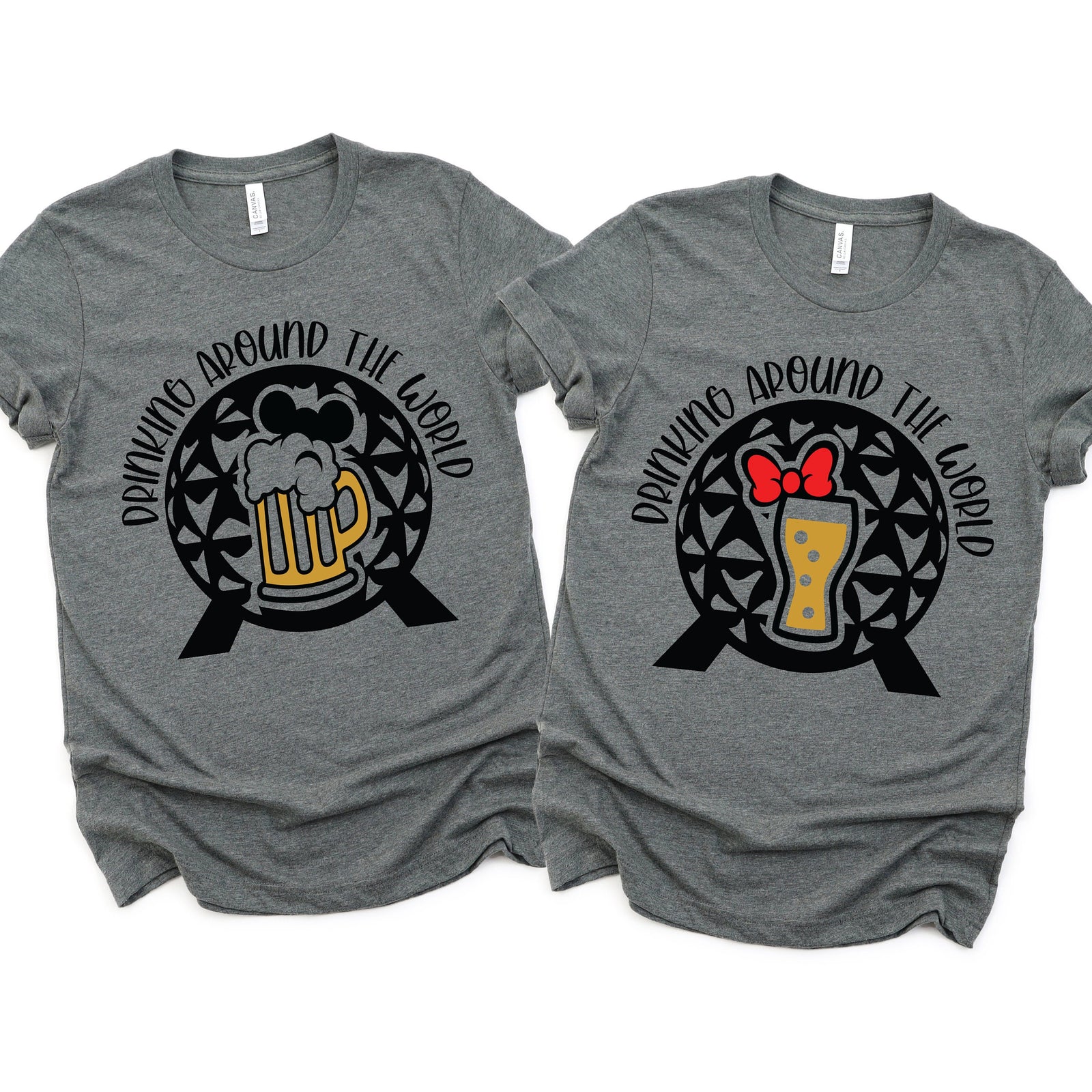 Drinking Around the World Matching Disney Shirts - Disney Couples Shirt - Epcot Food and Wine Festival - Drinking T Shirts