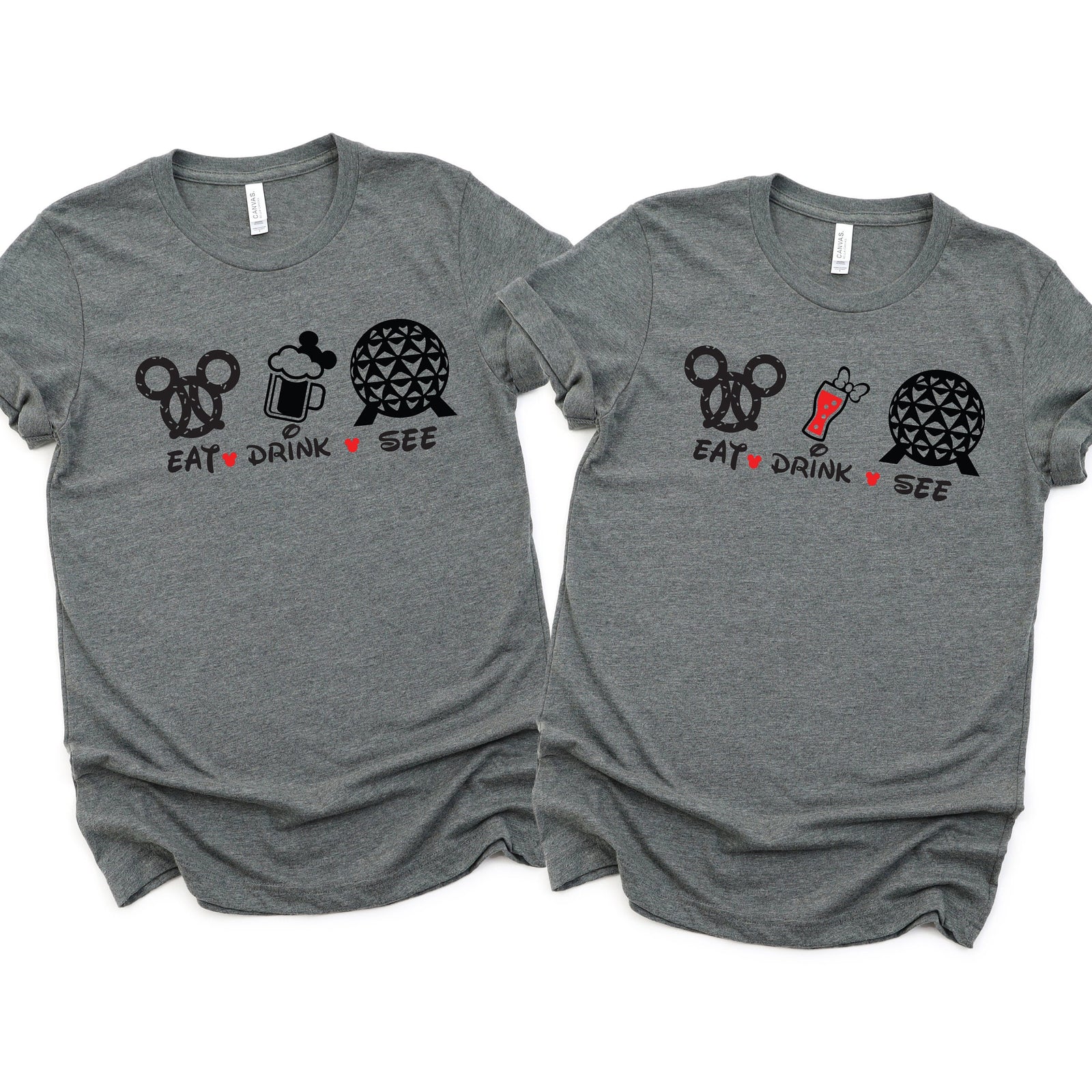 Eat Drink See the World Matching Disney Shirts - Disney Couples Shirt - Epcot Food and Wine Festival - Drinking T Shirts