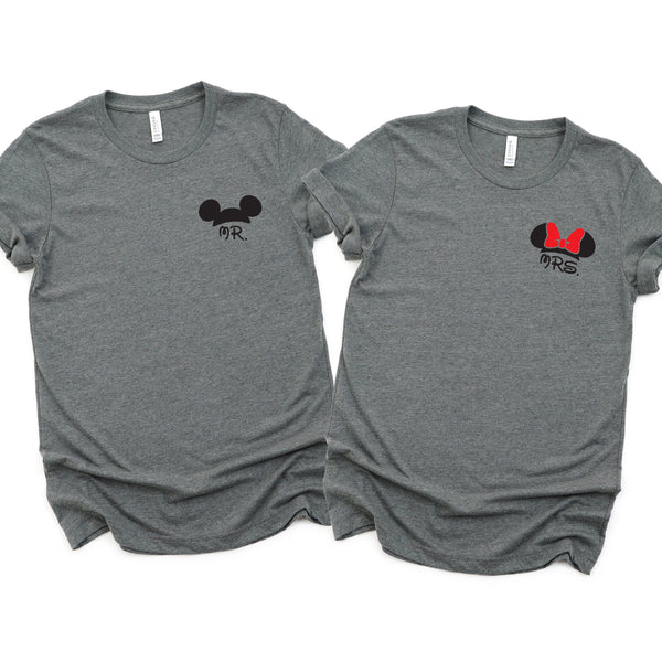Mr. and Mrs. Disney Couples Matching T-Shirts for Honeymoon