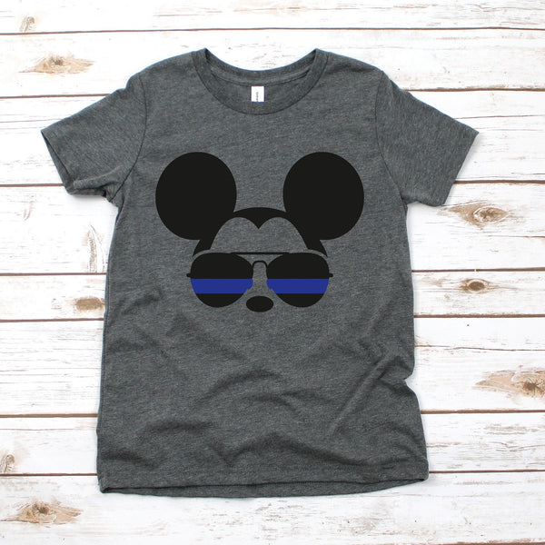 Mickey Mouse Police Stars and Stripes Kids T Shirt - Fun Family Matching
