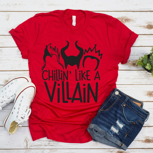 Chillin Like a Villain Adult T Shirt for Disney Fans