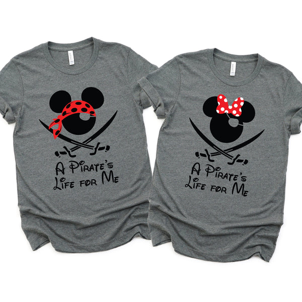 Pirate Minnie and Mickey Shirts for Fun Couples