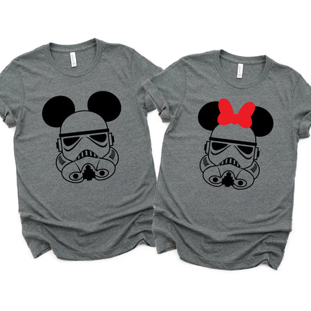 Storm Trooper Mickey and Minnie Shirts for Couples