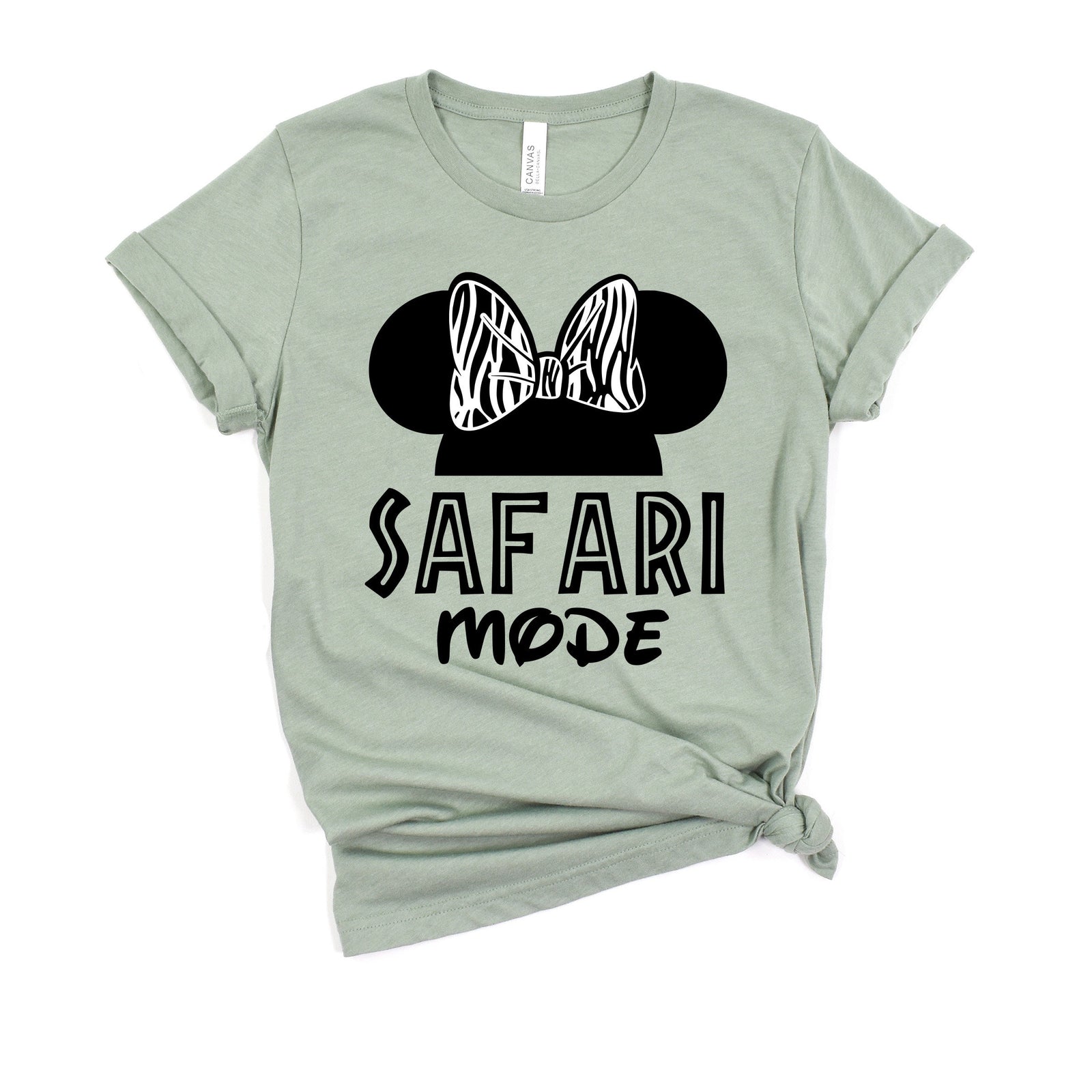Zebra Print Safari Mode Minnie Mouse T Shirt - Disney Trip Matching Shirts - Camouflaged Minnie