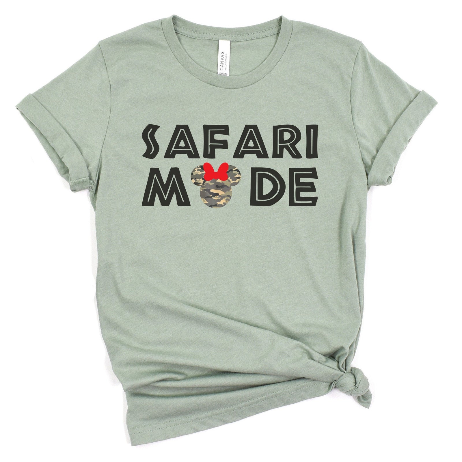 Safari Mode Minnie Mouse T Shirt - Disney Trip Matching Shirts - Camouflaged Minnie