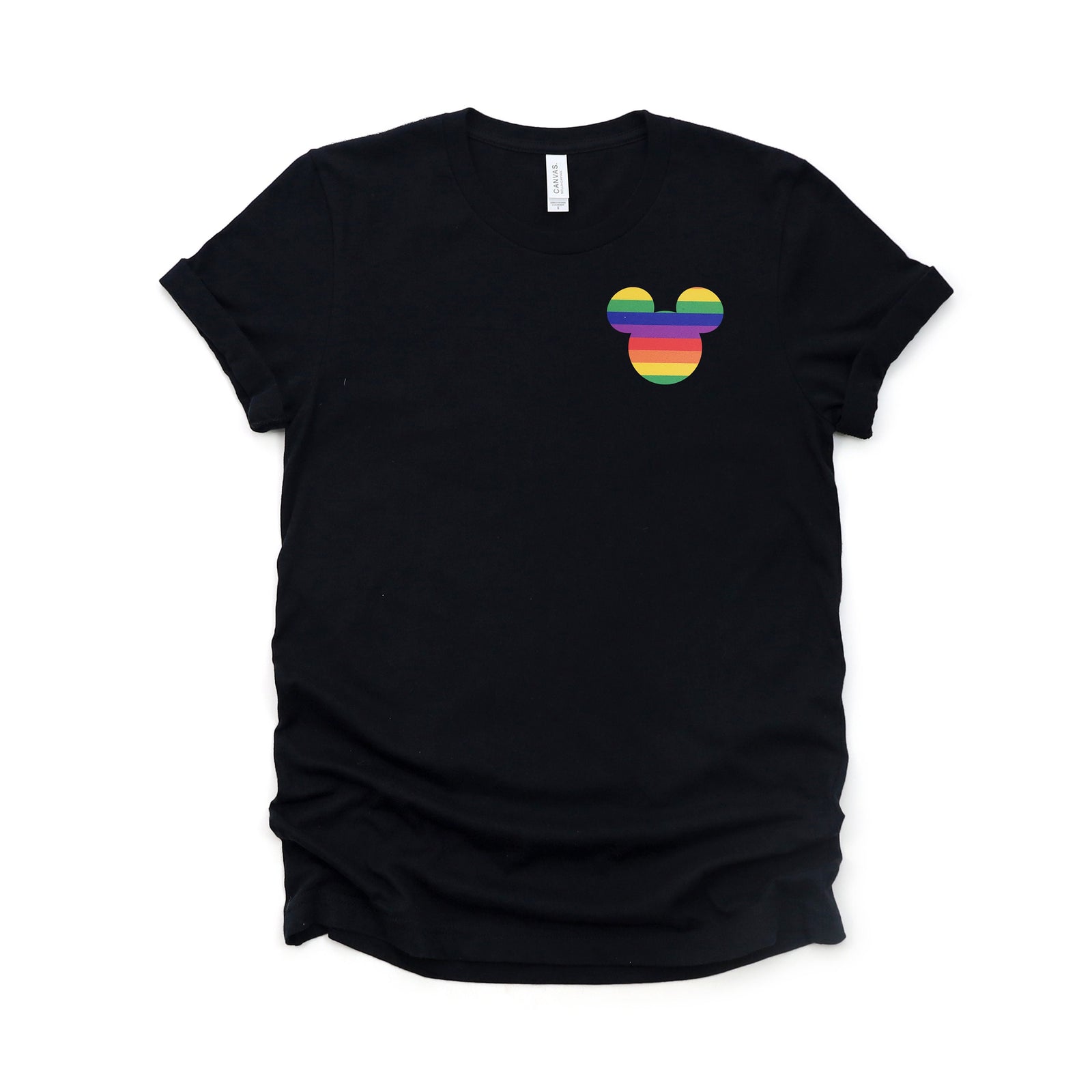 LGBT Gay Pride Mickey Adult t shirt - Disney Trip Matching Shirts - Mickey Mouse T Shirt - Mickey Rainbow Logo Pocket Size