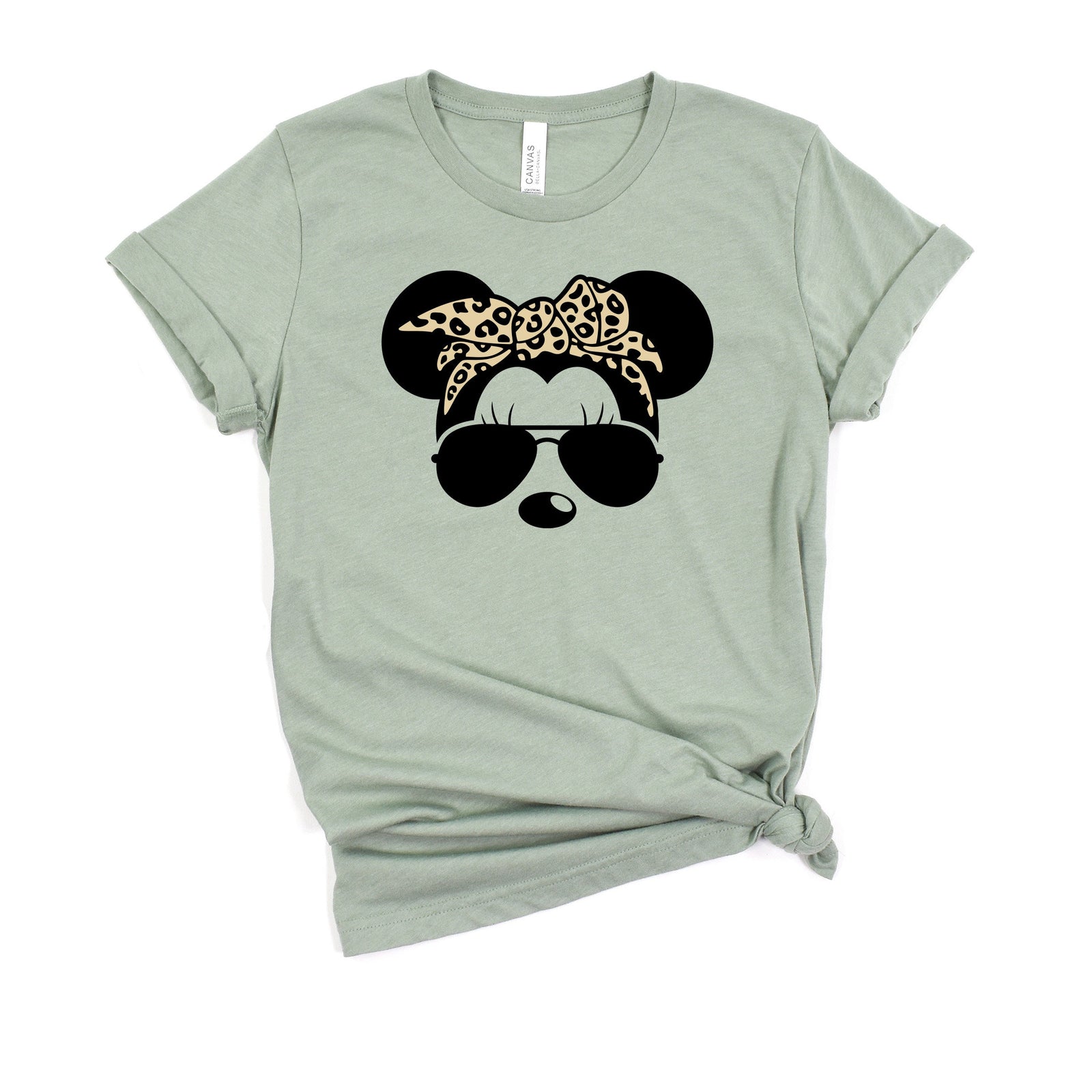 Leopard Minnie MouseT Shirt -Animal Print Bandana - Disney Trip Matching Shirts - Cheetah Safari Mode Shirt