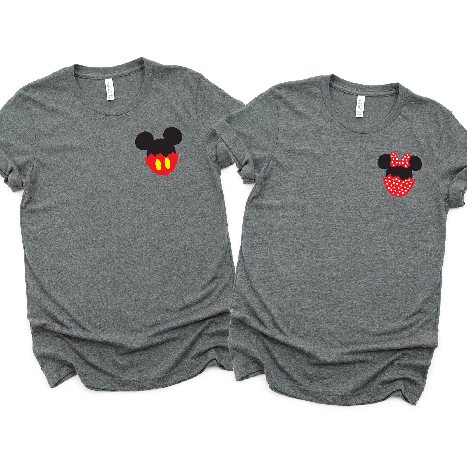 Happy Easter Minnie and Mickey Shirts - Disney Couples - Disney Matching Shirts - Easter Eggs Hatched Pocket Size Logo