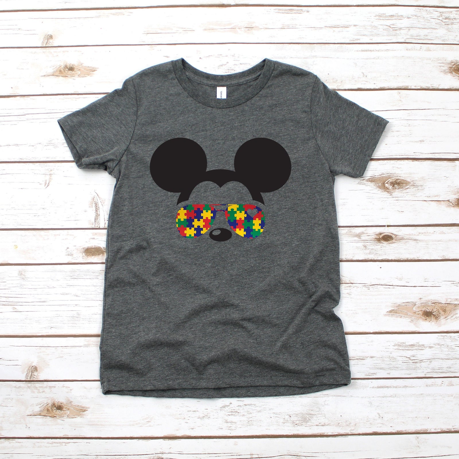 Autism Awareness Mickey Mouse T Shirt -Custom Shirt - Infant Toddler Youth Mickey Shirt - Disney Kids Shirts - Cool Mickey Sunglasses