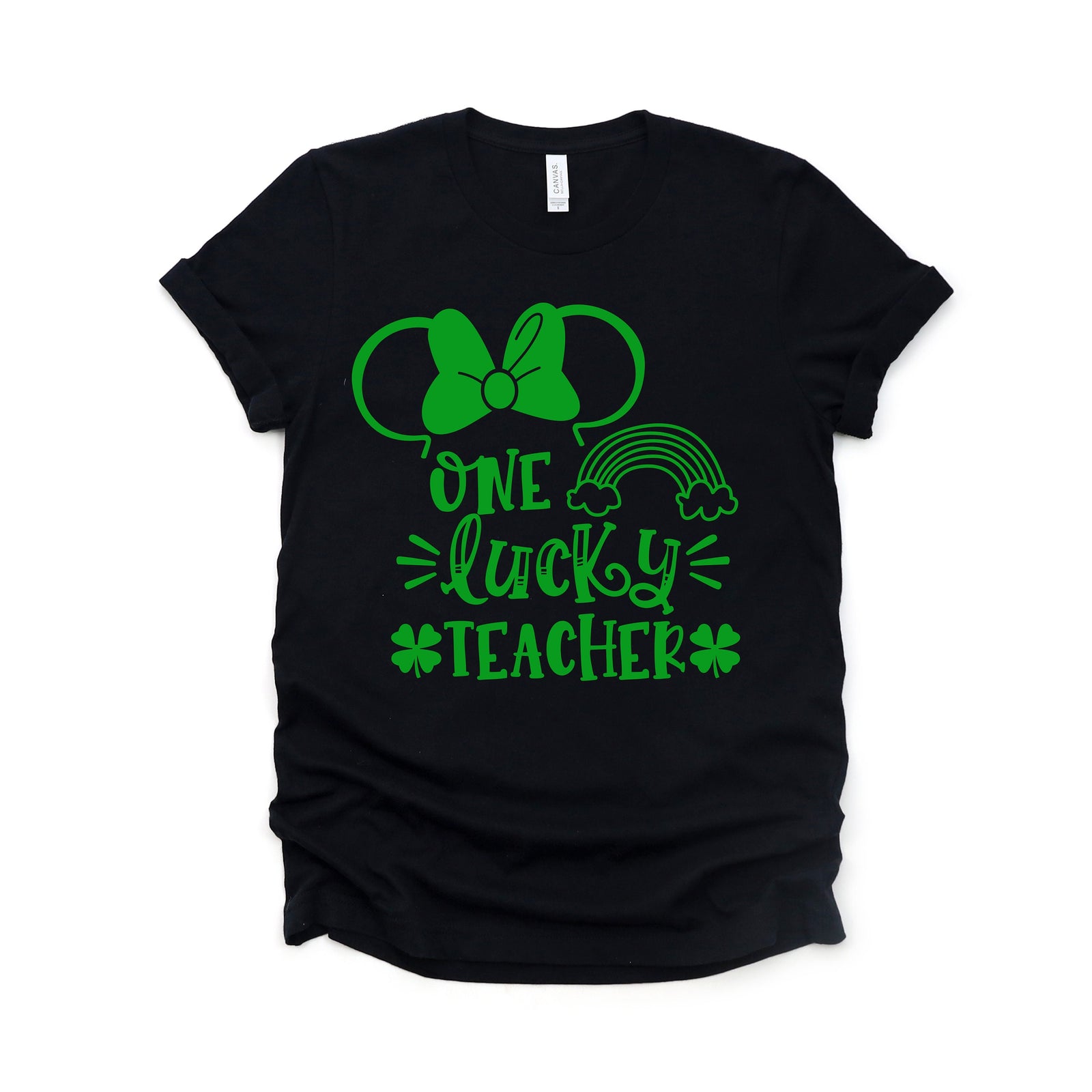 One Lucky Teacher Disney T Shirt - St. Patrick's Day Minnie Mouse T Shirt- Disney Shamrock Clover Shirt- Lucky Minnie Shirt