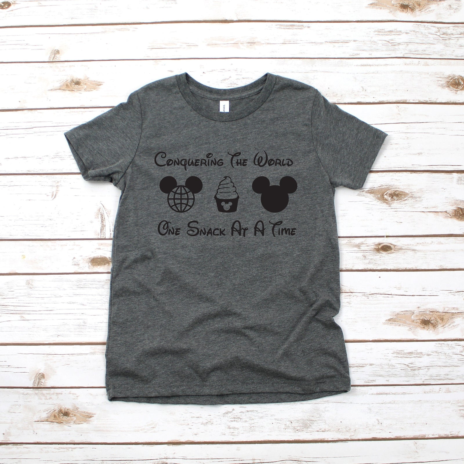 Conquering The World One Snack at a Time - Kids T Shirt - Infant Toddler Youth Mickey Shirt - Disney Kids Snack Goals Shirt