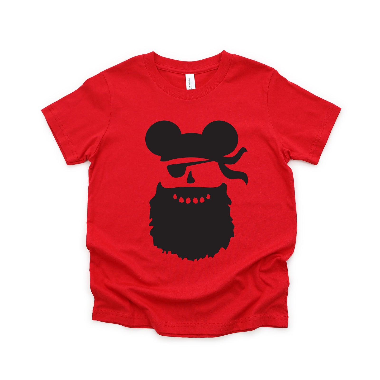 Bearded Pirate Mickey Mouse Youth T Shirt - Disney Kids Mickey T Shirts - Disney Matching Family Shirts - Ahoy - Pirate's Life