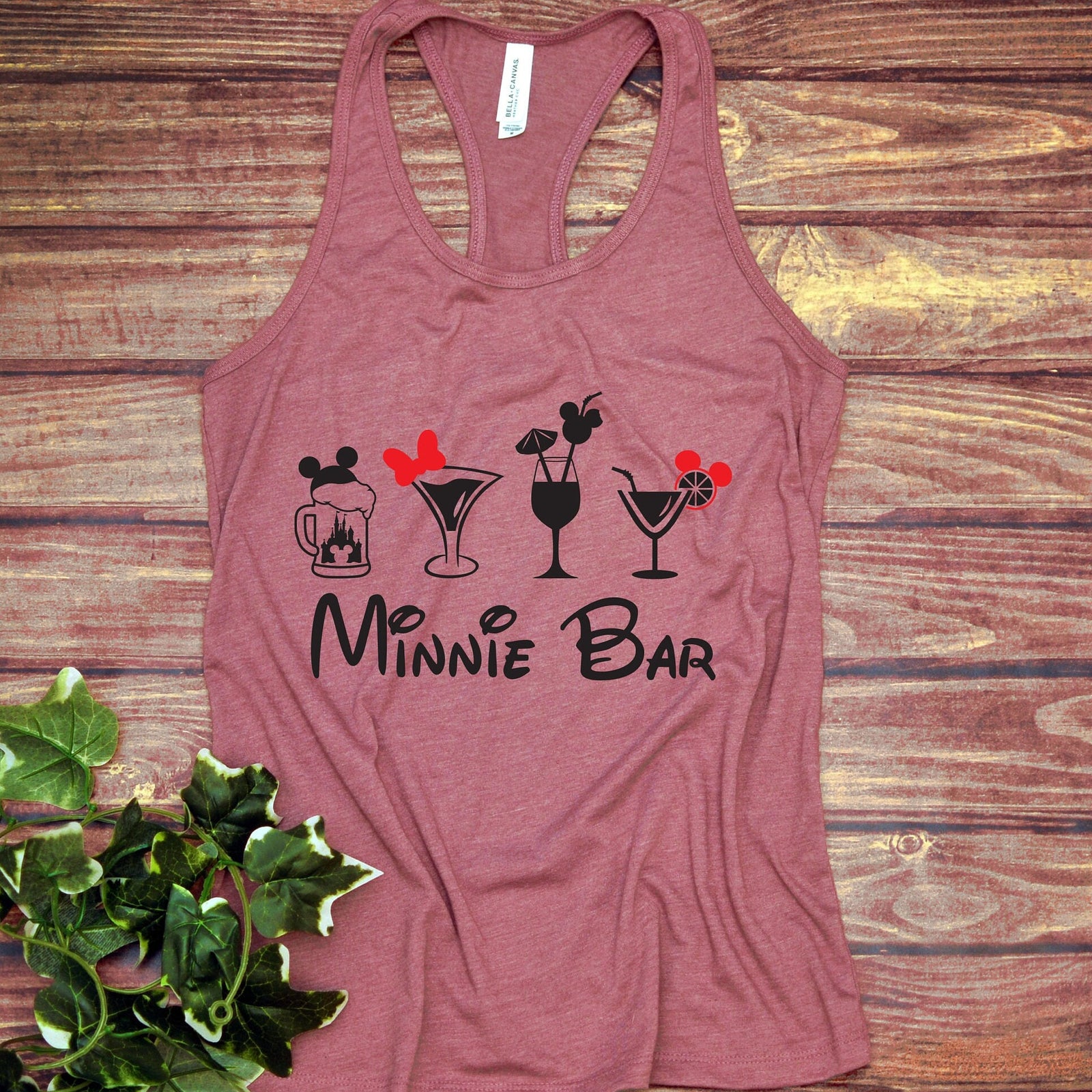 Minnie Mouse Ladies Racer Back Tank Top- Minnie Bar - Drinks - Epcot Food and Wine