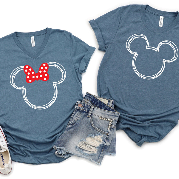 Scribble Minnie and Mickey Shirts for Cute Couples