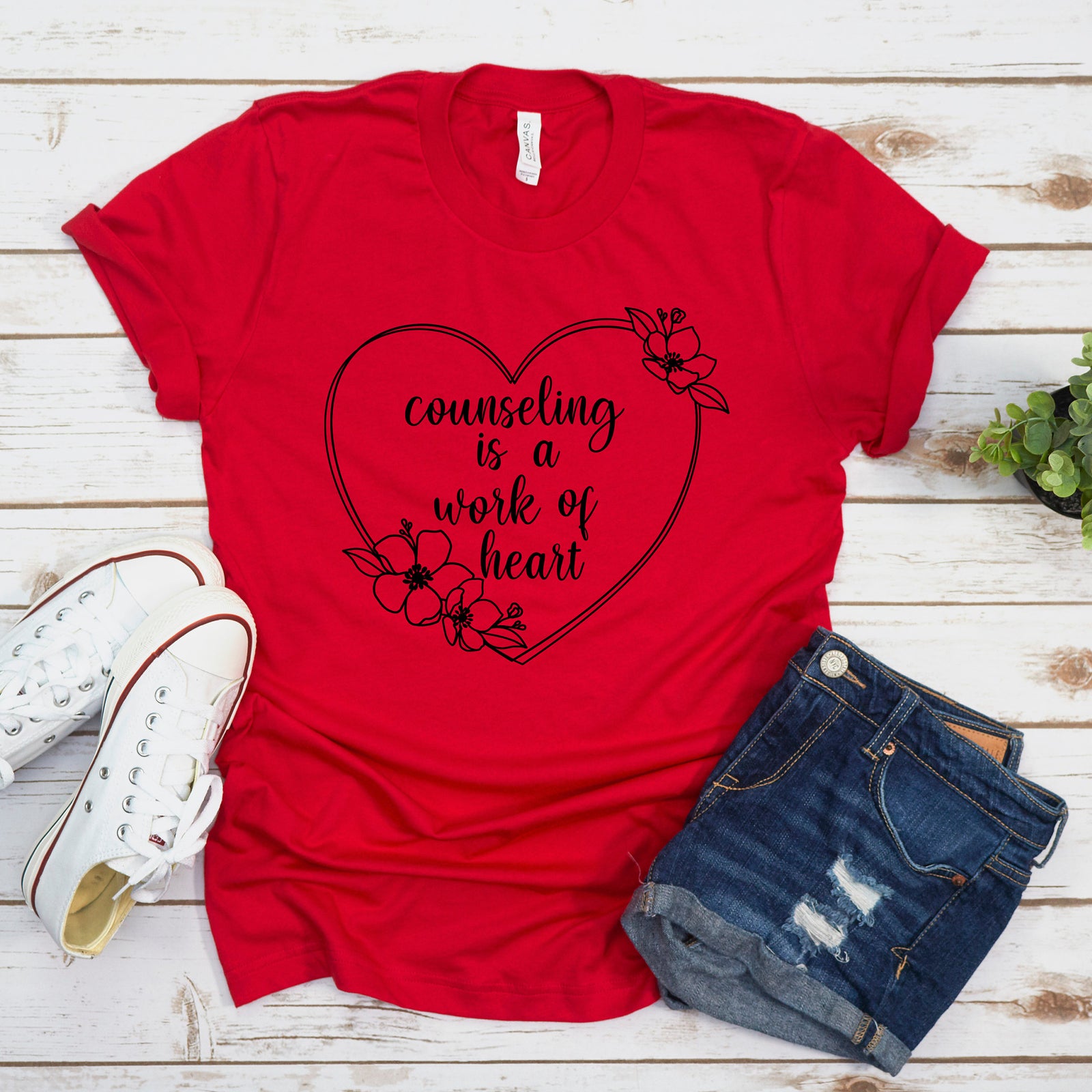 Counseling is a Work of Heart Unisex T Shirt - Counselor T Shirts - Gift for Counselor - Counseling Statement Shirt - Typography