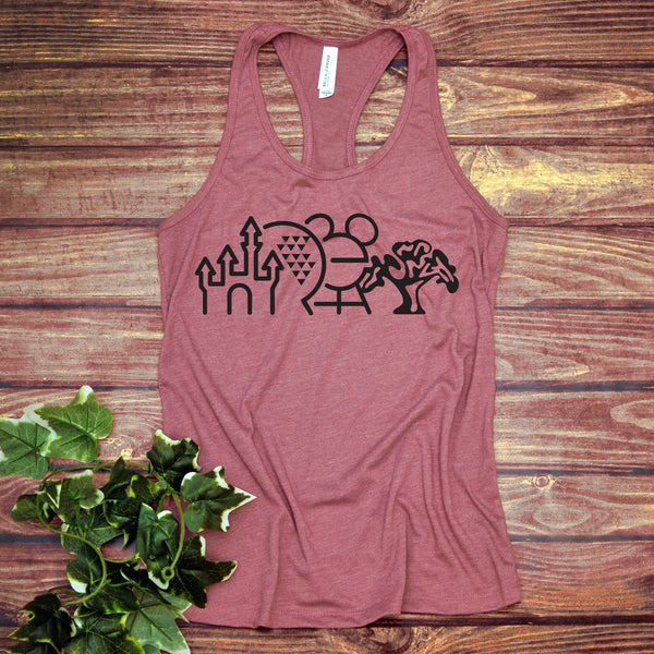 Disney Parks Design Ladies Racer Back Tank Top Epcot Comfort