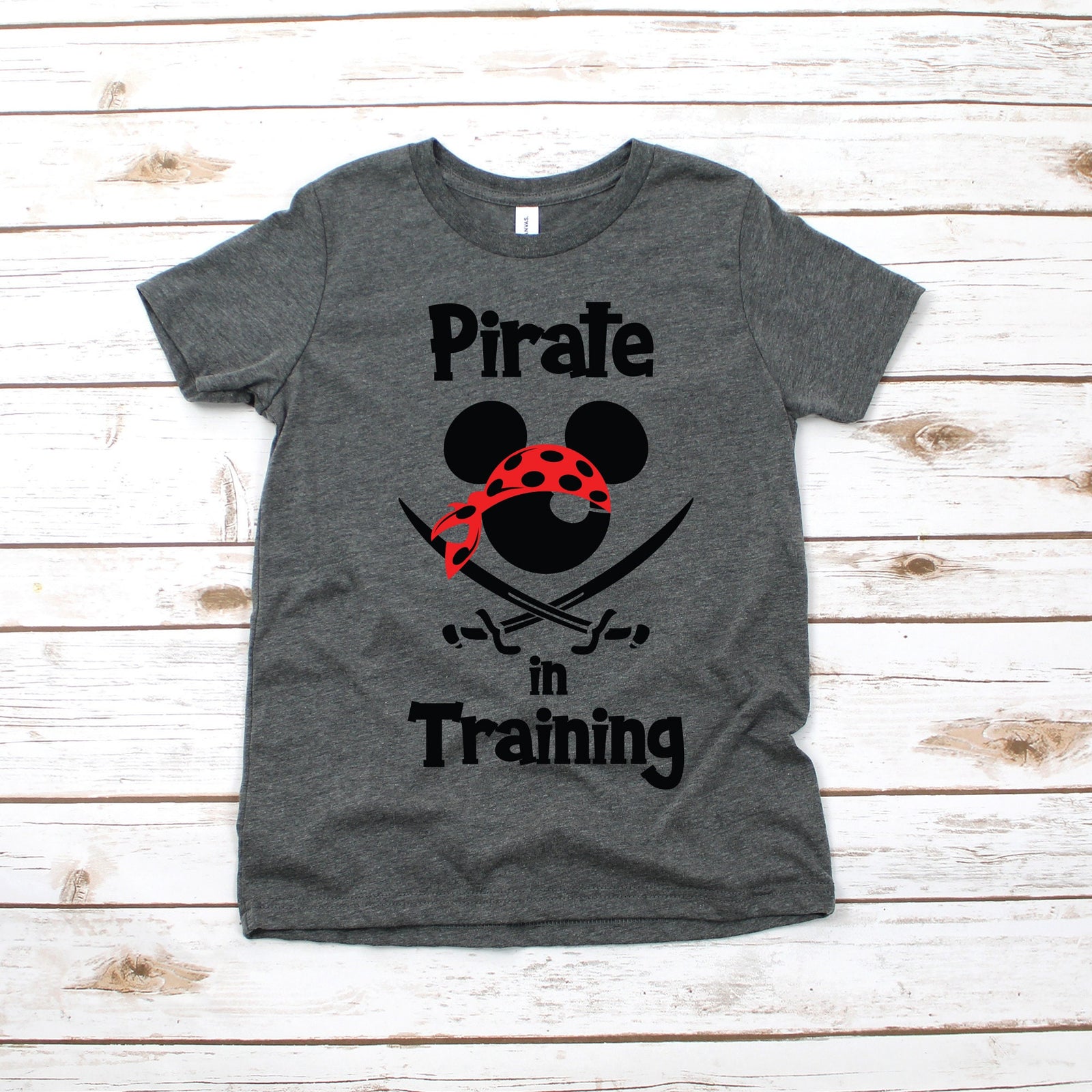 Mickey Pirate Youth T Shirt - In Training - Disney Matching Family Shirts - Ahoy - Pirate's Life - Disney Cruise