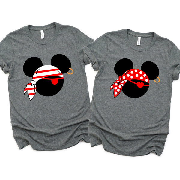 Matching Pirate Minnie and Mickey Shirts for Couples