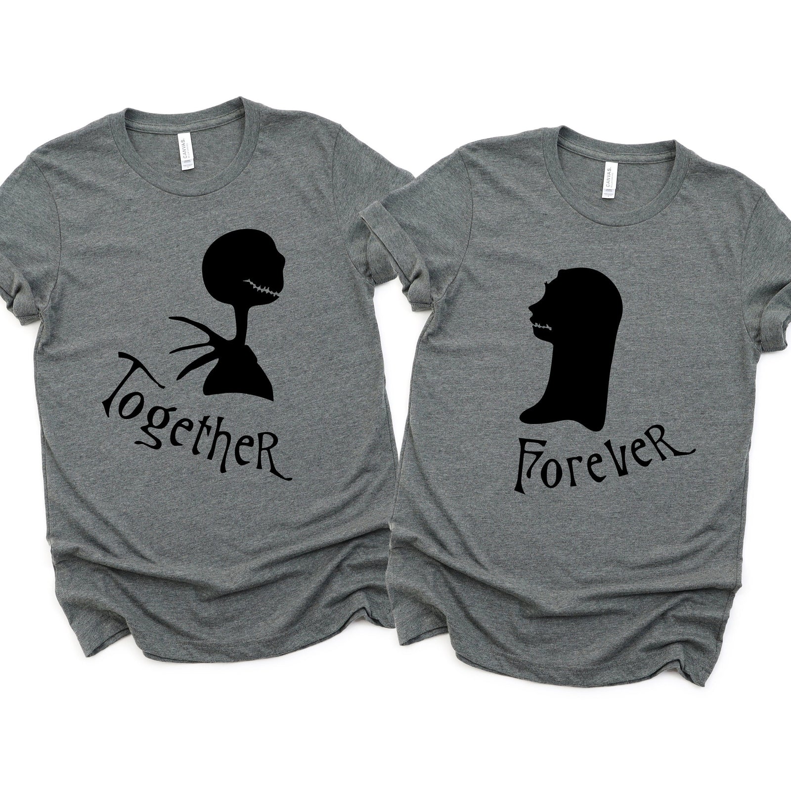 Nightmare Before Christmas Jack and Sally Shirts - Together Forever Disney Couples - Matching Shirts
