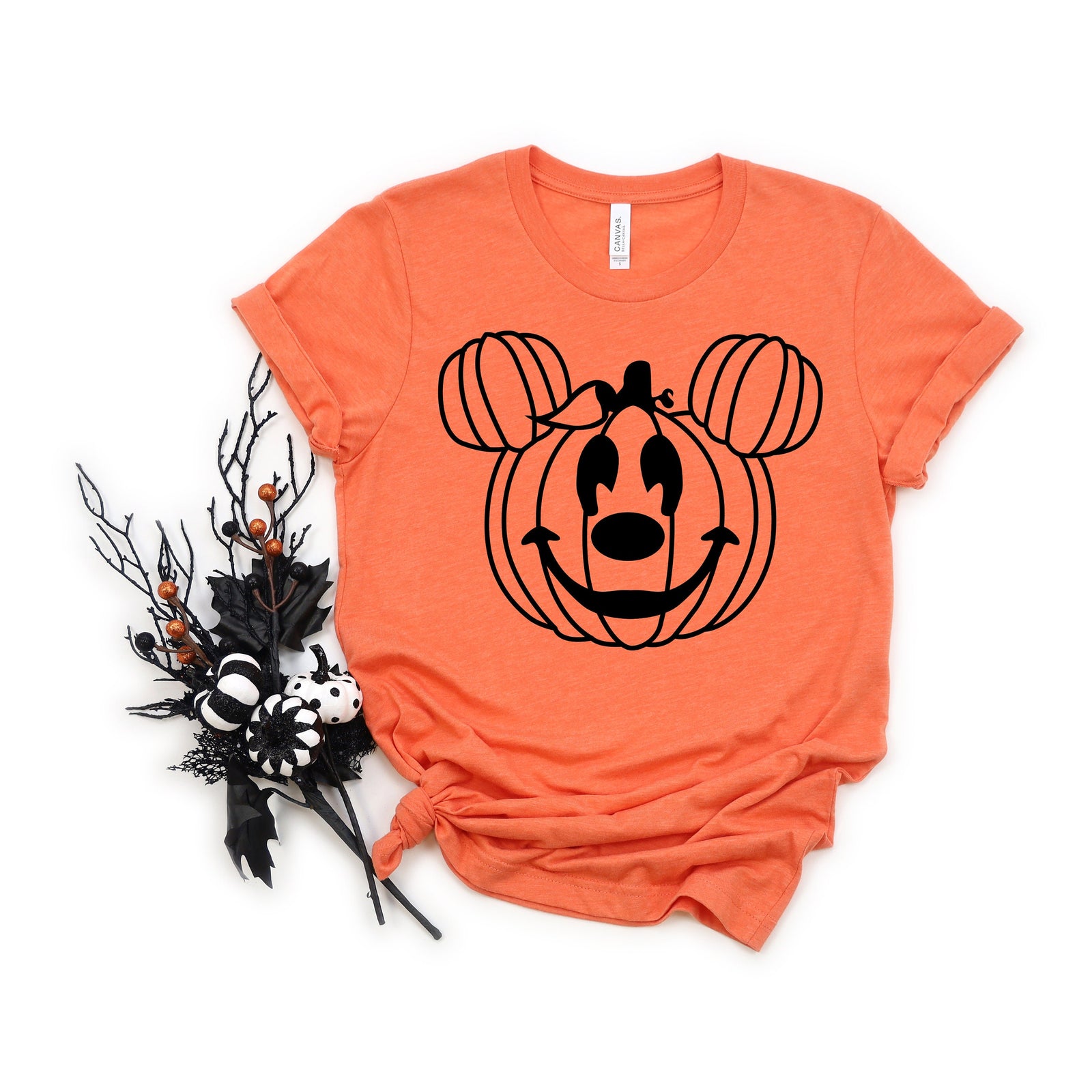 Mickey Pumpkin - Happy Halloween Adult T Shirt -Disney Classic Pumpkin
