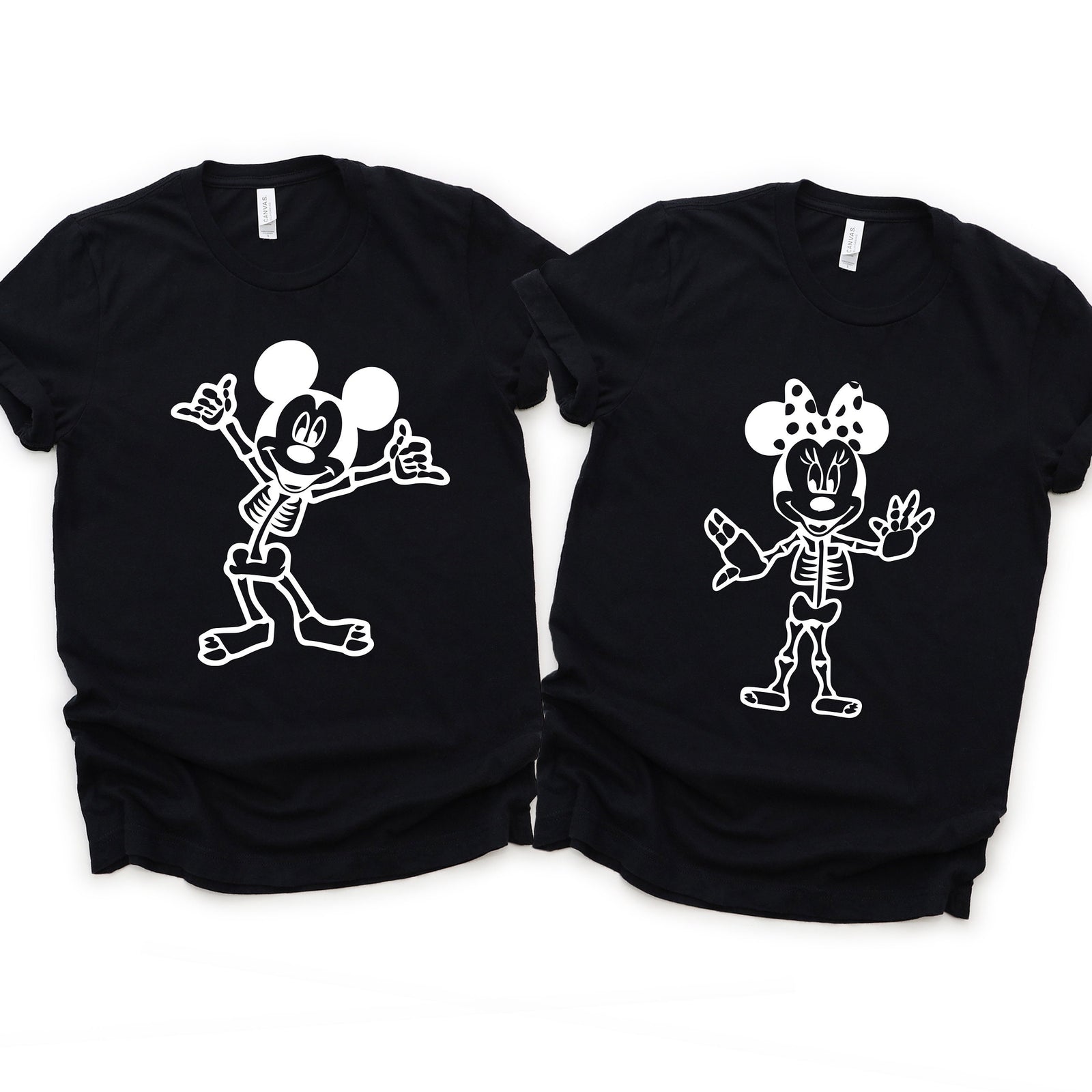 Halloween Minnie and Mickey Shirts - Disney Couples - Matching Shirts - Skeleton